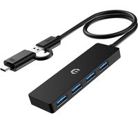 4-Port Hub Usb, Usb 3.0 Hub Pour Macbook Pro/Air, Usb A/C Adaptateur, Multiport Usb 5 Gbps Data Hub Pour Imac Pro, Xbox, Ps4, Dell, Hp, Surface, Tesla Model 3, Hdd