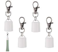 4 Porte-Clés pour Baume à Lèvres 0,5 oz pour les Vendredis d'Été, Porte-Clés Créatifs pour Gloss Capuchons de Rechange Pratiques et Portables Gloss (Blancs)