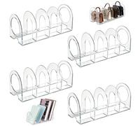 4 Porte Revue Transparent, SHAIDOJIO plastique Porte Revue Bureau-32cm, Transparent Range Document, 4 Compartiments Organiseur de Fichiers pour Livre Fichier Enveloppe Porte-Monnaie Boissons Classeurs