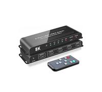 4 Ports 8K 2.1 commutateur 4 en 1 sortie 8K @ 60Hz 4K @ 120Hz sélecteur de commutateur avec prise en charge à distance commutation automatique 48Gbps HDR 10+,Commutation en douceur