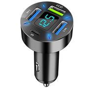 4 Ports Allume Cigare USB C, 50W QC3.0&PD Chargeur Allume Cigare Rapide, Prise Chargeur Voiture USB C avec LED Voltmètre pour iPhone,Samsung, iPad Airpods