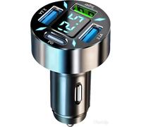 4 Ports Allume Cigare Usb C 50w Super Pd Chargeur Rapide Prise Allume Cigare 12v Chargeur Voiture Usb C Avec Voltmètre Led Pour Iphone Samsung Ipad Airpods Tablette Gps
