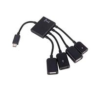 4 Ports Câble Adaptateur Micro USB, Câble Adaptateur OTG Hub pour Tablette Android Smartphone