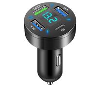 4 Ports Chargeur Voiture Allume Cigare USB, Rapide 50W QC3.0&PD Prise USB avec LED Voltmètre, Compatible avec iPhone, Android, Samsung, Tablette et Smartphones