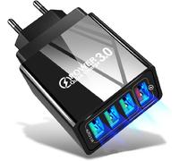4 Ports Rapide Chargeur Usb Qc3.0 Chargeur Usb Secteur Rapide Prise Usb Mural Adaptateurs De Quick Charge Multiple Universel Pour Iphone Samsung Huawei Xiaomi Htc Lg Motorola Honor Ipad Airpods Etc