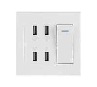 4 Ports Switch Control 5V Prize Usb Encastrable Prize Usb Murale 2.1A/1A 4100Ma Usb Prise de Courant Murale Prise de Chargeur (220~250V)