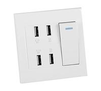 4 Ports Switch Control 5V, Single Socket Usb Wall Prise Usb Encastrable 2.1A/1A 4100Ma Usb Wall Mounted Power Socket Charger Outlet