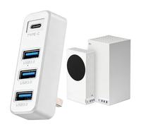 4 Ports USB 3.0 Hub for Xbox Series X/S Consoles, Xbox Series USB Hub High-Speed Expansion Splitter Adapter with 3 USB 3.0 Ports + 1 Type C 3.0 Port for Xbox Series S/X Accessories (White)