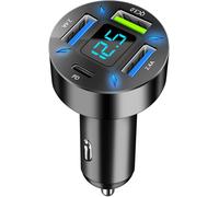 4 Ports Usb C Cigarette Lighter 50 W Qc3.0 & Pd Fast Car Cigarette Lighter Charger With Led Voltmeter For Iphone,Samsung,Ipad Airpods