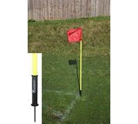 4 poteaux de corner "Sprung" pour entraînement de football - Jaune avec 4 drapeaux rouges