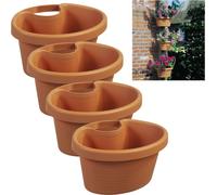 4 pots de fleurs spacieux Downspout bacs à plantes Terra 27x23x14cm