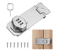 4 Pouces Serrure à Combinaison Pour Placard, Verrou Porte Placard avec Code, Serrure Armoire Métallique Code pour Portes, Armoires, Fenêtres, Garages Extérieurs, Jardins (Argent)