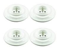 4 Prise Porcelaine avec terre Blanche 16A,250V