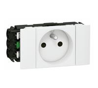 4 prises de courant spéciale goulotte à clippage direct - 2 modules - blanc - M