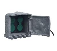 4 prises de jardin imperméables Résine tressée Gris