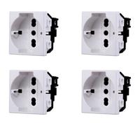 4 prises Schuko blanc, compatible avec Bticino Matix