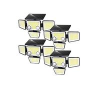 Lumisky Lot de 4 Spots Solaires à 4 Têtes Noires FAIRVIEW - Éclairage LED Puissant Blanc, Orientables avec Détecteur de Mouvement, Idéaux pour Sécuriser Jardin, Terrasse et Extérieur