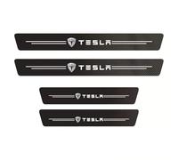 4 Protections de Seuil de Porte de Voiture en pour Tesla Model 3 Highland 2024, Fibre de Carbone Bandes de Protection de Seuil de Porte,A
