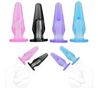 4 protège-doigts en silicone forme plug anal - embouts flexibles pour stimulation ciblée, housses de doigt confortables pour exploration intime en solo ou en duo, accessoires sensuels