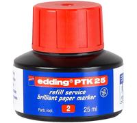 edding Recharge d'encre PTK 25 - 25 ml - système capillaire - rouge pour edding Brilliant