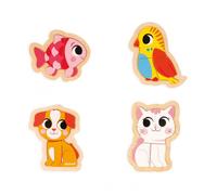 JANOD-Puzzles Evolutifs Janod Animaux de compagnie - 4 unités