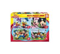 4 Puzzles Disney - Mickey Pluto Minnie Dingo Et Donald 20 - 40 - 60 - 80 Pieces