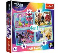 4 Puzzles - Dreamworks - Trolls World Tour - 35, 48, 54 Et 70 Pièces