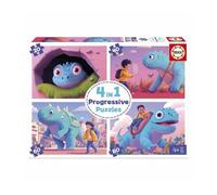 4 Puzzles - EDUCA - Dinos sympathiques - 20+40+60+80 pieces