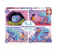 4 Puzzles - EDUCA - Dinos sympathiques - 20+40+60+80 pièces