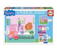 4 Puzzles Enfant - Peppa Pig - 12 - 16 - 20 - 25 Pieces - Educa - Peppa Cochon