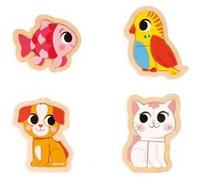4 puzzles Evolutifs 2 à 5 pièces : animaux de compagnie G