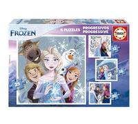 Educa - Lot de 4 Puzzles progressifs pour Enfants de 12 à 25 pièces avec des Images de Frozen et de Ses Amis. Dimensions : 16 x 16 cm. Recommandé pour Les Enfants de 3 Ans et Plus (19735)