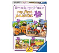 4 Puzzles - My First Puzzles - Animaux Au Chantier - 2, 4, 6 Et 8 Pièces
