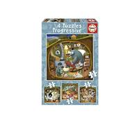Educa - Ensemble de 4 Puzzles pour Enfants progressives de 12 à 25 pièces | par Kasandra Forest Stories | Mesures: 16 x 16 cm | Recommandé de 3 Ans (19685)