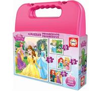 4 puzzles progressifs - EDUCA - Malette Puzzles Progressifs Disney Princess (12-16-20-25)