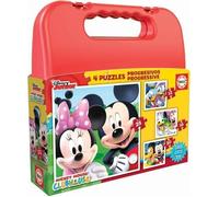 4 puzzles progressifs - EDUCA - Malette Puzzles Progressifs Mickey (12-16-20-25)
