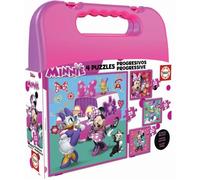 Educa Borrás Mallette de puzzles progressifs Disney Mickey Top Départ (12-16-20-25) Cranberry