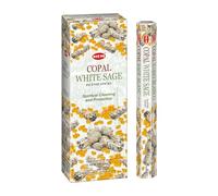 4 Quarters & More Copal Sauge Blanche - Boîte de 6 tubes de 20 bâtonnets, 120 bâtonnets au total - Encens Hem d'Inde