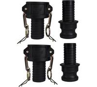 4 raccords Camlock, tuyau de type C et raccords de tuyau de type E, compatibles avec un raccord rapide femelle et mâle de 2,5 cm, 3 cm, 3,8 cm, 5,1 cm, pour systèmes de tuyauterie (3,8 cm)