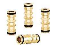 4 Raccords de Tuyau d'Arrosage en Laiton 1/2"" Mâle et Femelle, Connecteur Tuyau Arrosage, Embout Tuyau Arrosage, Compatible Raccord Gardena, Double Connecteur Rapide pour Jardin (Noir + Or) "