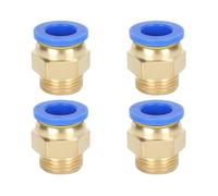 4 Raccords Rapides Droits à Filetage Mâle PT 14 mm 3/8′′, Connecteur Pneumatique Fileté, Raccord Rapide pour Air Comprimé, Raccords Enfichable pour Outils Pneumatiques