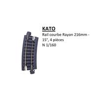 20-171 KATO 4 Rails courbe R216mm 15° ballast Train N 1/160