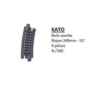 4 rails courbes, R 249-15°, R9 - KATO 20-101 - N 1/160