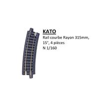 20-121 KATO Unitrack 4 Rails Courbes R315-15° ballast Train N 1/160