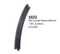 4 rails courbes R 381-30°, R15 - KATO 20-140 - N 1/160