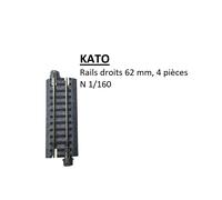 4 rails droits 62 mm, 2 7/16 - KATO 20-040 - N 1/160