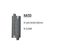 4 rails droits, 62mm, traverse béton, Unitrack - KATO 20-054 - N 1/160