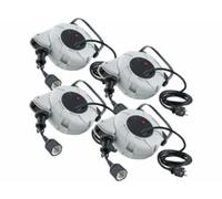 4 rallonges électriques 9 m avec enrouleur mural Revolt