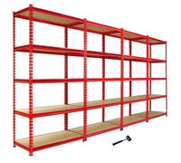 4 Rayonnages Z-Rax Rouges 90cm x 183cm x 45cm