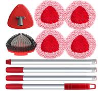 4 Rechanges de Serpillière pour Vileda Turbo Mop avec Brosse, Manche, Base